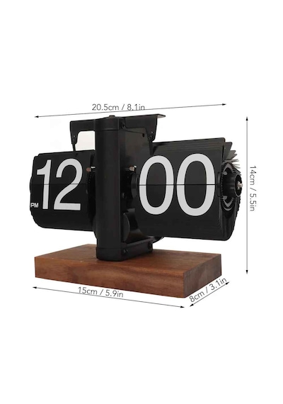 Vintage Flip Clock Mekanik Sayfa Çevirme Saat Minimalist Retro Masa Saati, Ofis Ve Ev Dekoratif Saat Siyah