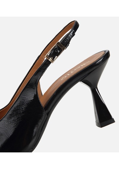 Hotiç Kadın Rugan Deri Siyah Sivri Burunlu Arkası Açık Kısa Topuklu Stiletto 01ayh322090a100 01ayh322090a100 Siyah