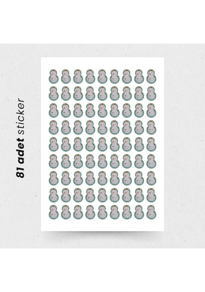 Yılbaşı Kardan Adam Şekilli Sticker Seti, Yeni Yıl Süs Ve Hediye& Çok Renkli