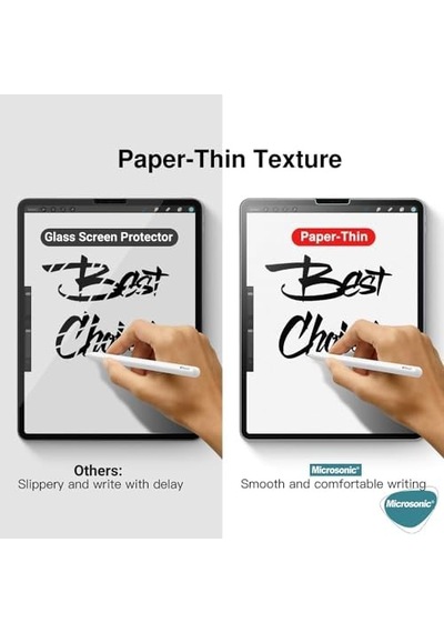 Apple İpad Air 11 2024 A2902-a2903 Paper Feel Kağıt Dokulu Mat Ekran Koruyucu İpad Air 11 2024 İle Uyumlu Ekran Koruyucu - Şeffaf