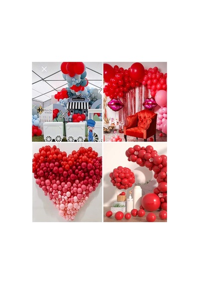 Mat Kırmızı 40 Adet 12 İnç Pastel Balon Zinciri Süslemedış Mekan Uyumlu Dekarosyon Doğum Günü Kırmızı Kırmızı