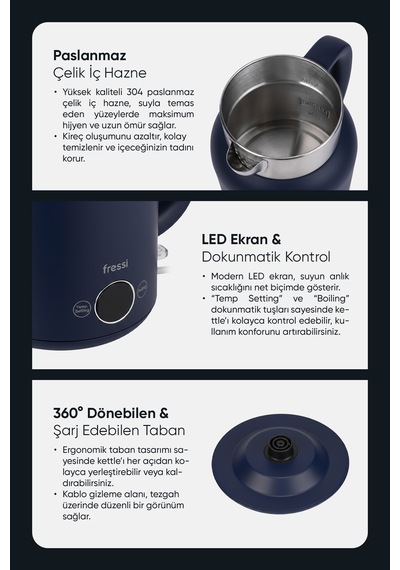 Fressi KT-01 1.5 L Elektrikli Su Isıtıcı Kettle