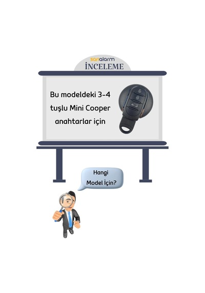 Premium Mini Cooper Siyah Anahtar Kabı Kılıfı