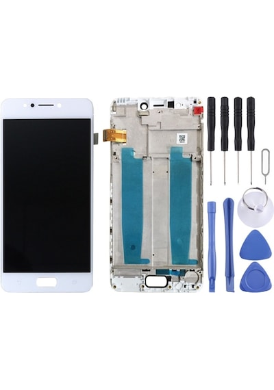 Cbtx Asus Zenfone 4 Max Zc520kl X00hd Digitizer Uyumlu Lcd Ekran Çerçeveli Tam Montaj Beyaz