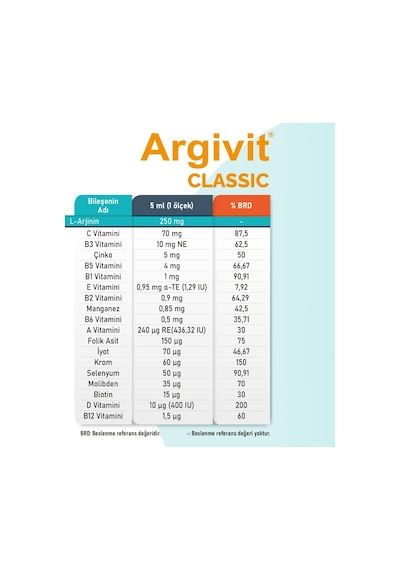 Argivit Arjinin İlaveli Multivitamin Şurup 150 ML