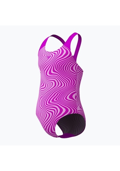 Speedo Dijital Allover Sıçrama Önleyici Diva Kız Çocuk Mayosu Mor Mor