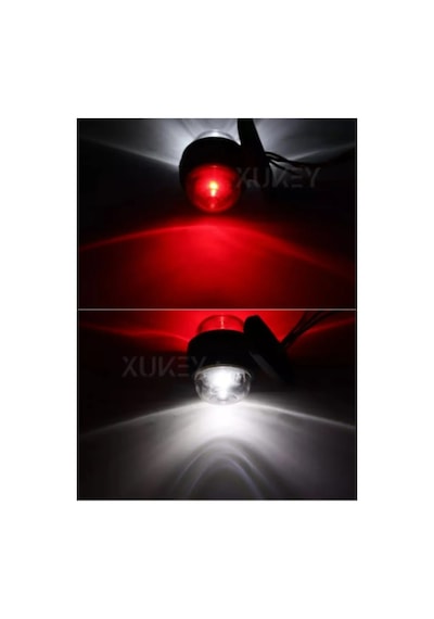 Mini Takoz Köşe Aydınlatma Led Lamba Küçük 12 V-24 V 8 Adet Kırmızı - Beyaz