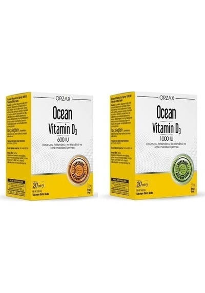 Ocean Vitamin D3 600 Iu 20 Ml Sprey+ocean Vitamin D3 1000 Iu 20 Ml Sprey