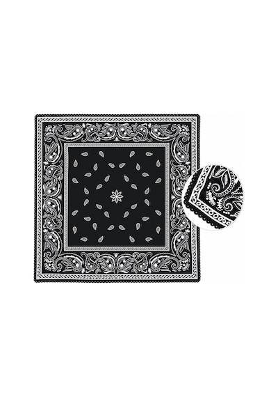 Tarzını Seç Siyah Klasik Şal Desenli Dantel Oya Kesim Fular / Bandana 70 X 70 Cm