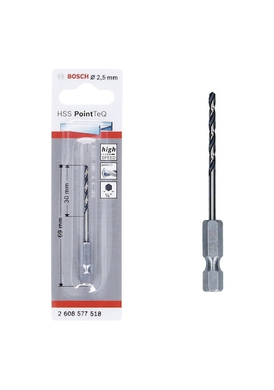Pointteq Altıgen Şaftlı Hss Matkap Ucu 2,5 Mm