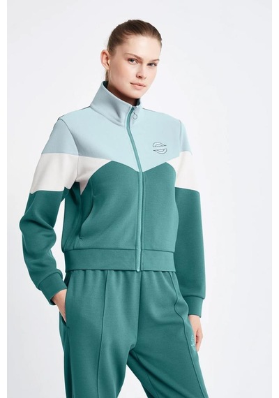 Lescon 24ntbv002131011 Yeşil Kadın Fermuarlı Sweatshirt 001