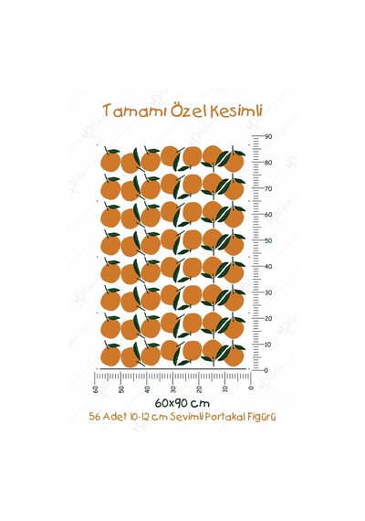 MSticker Sevimli Portakallar Duvar Dekorasyon Sticker Seti
