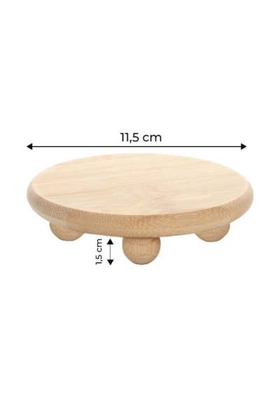 6'lı Doğal Bambu Mini Top Ayaklı Sunumluk Bardak Altı , Kahvaltılık Ve Sunum Standı D