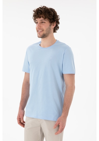 U.S. Polo Assn. Erkek Regular Fit Bisiklet Yaka Mavi Basic Tişört 50305924-VR003
