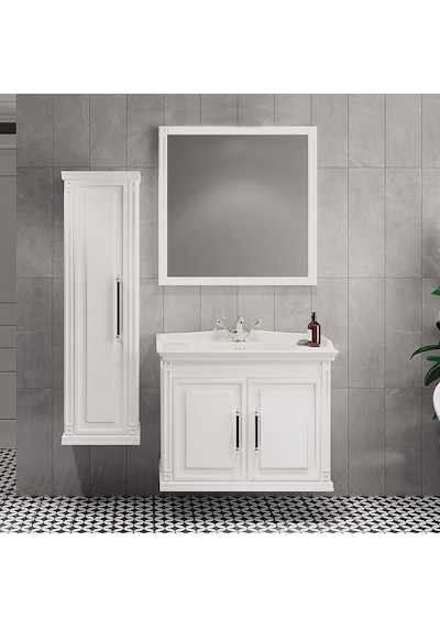 Denko Albatros 80 Cm Mdf Beyaz Banyo Dolabı Takımı + Boy Dolabı Beyaz Denko Albatros 80 Cm Mdf Beyaz Banyo Dolabı Takımı + Boy Dolabı Beyaz