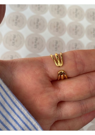 Pinery Jewels Firuze Taşlı Paslanmaz Çelik Kararmaz Ayarlanabilir Gold Yüzük Altın