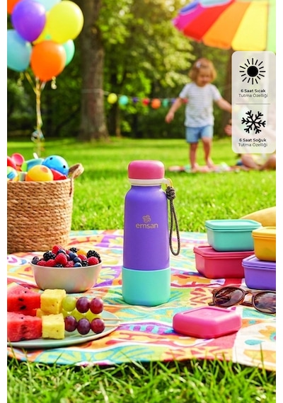 Emsan Thermos Bottle Çelik Sızdırmaz Termos 500 Ml Mor Purple