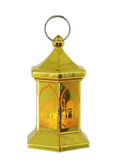 Ramazan Temalı Altıgen Kubbe Led Lamba Altın