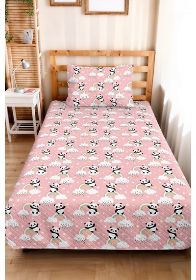 Evimde Bambaşka Panda Gökkuşağı Pembe Kız Çocuk Pike Takımı-pastel Bulut Beyaz Bebek Odası Yatak Örtüsü-160x220 CM Evimde Bambaşka Panda Gökkuşağı Pembe Kız Çocuk Pike Takımı-pastel Bulut Beyaz Bebek Odası Yatak Örtüsü-160x220 CM
