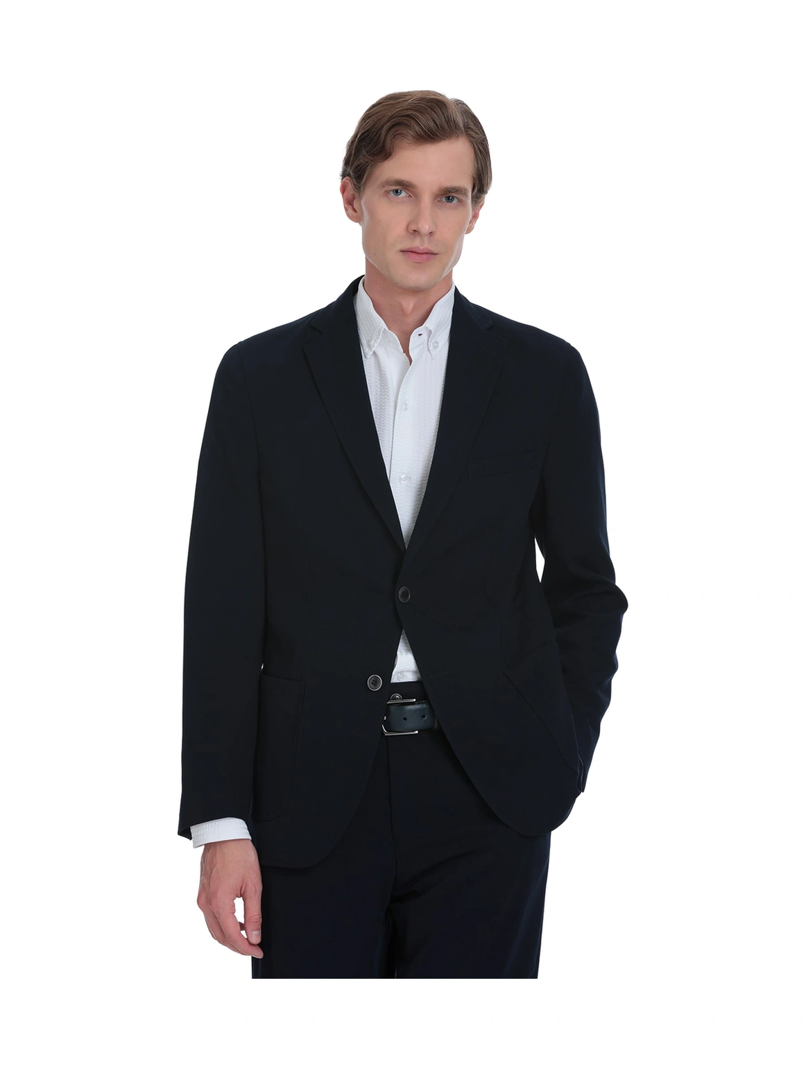 Hatemoğlu Lacivert Slim Fit Mono Yaka Casual Takım Elbise Lacivert