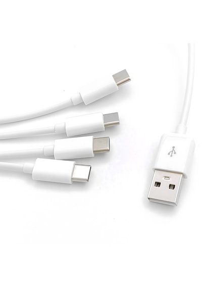 Alfais 4768 4 İn 1 Usb Tip-c Şarj Kablosu Çoklayıcı 1 Metre