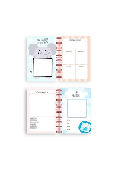 Bebek Anı Defteri Ve Hamile Albümü Pembe + Sticker
