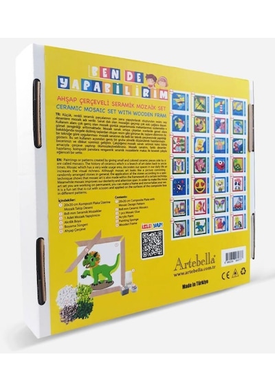 26 I Çocuk Ahşap Çerçeveli Seramik Mozaik Set 20x20 Cm