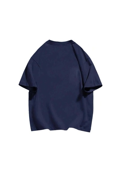 Kozia Outdoors Malkoçbey Küçük Tavşan Detaylı Basic Oversize Unisex T-şhirt Lacivert Lacivert