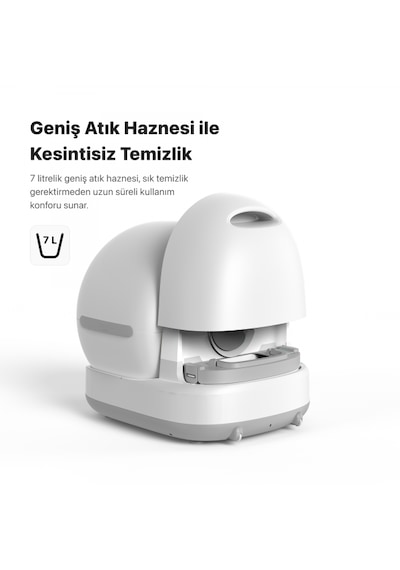 Xenon Smart Otomatik Kedi Tuvaleti | 72L, 7L Atık Hazneli, UV, Wifi, Mobil Kontrol, Akıllı Kedi Tuvaleti (X8624)