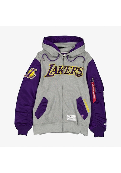 Alpha Industries X New Era Los Angeles Lakers Ma-1 Fermuarlı Unisex Gri Sweatshirt 60684032 2800153 Alpha Industries X New Era Los Angeles Lakers Ma-1 Fermuarlı Unisex Gri Sweatshirt 60684032 2800153