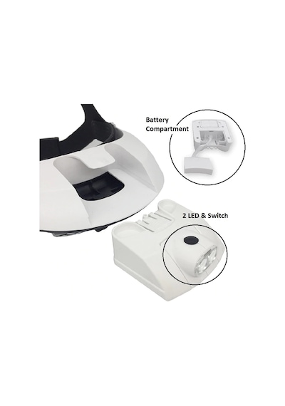 Şapka Tipi Led Işıklı Büyüteç Gözlük 9X Zoom 5 Lens Kafa Lambası
