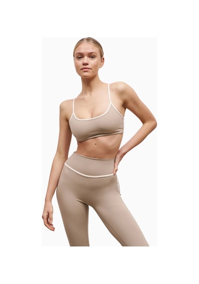 Because Of Alice Base Contrast Trim Cami Bra Tamamlayıcı Spor Sütyeni Bej