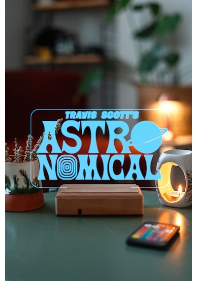 Travis Scott Astro World 16 Renk Kumandalı 3d Gece Lambası