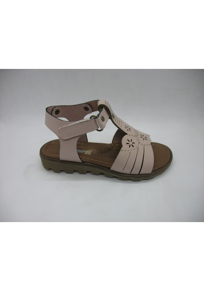 Raduno 0329 Doğal Deri , Çiçekli Kız Çocuk Pembe Sandalet 26-30 Pembe