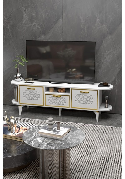 Mira Gold Tv Ünitesi Beyaz 160 Cm Çok Renkli