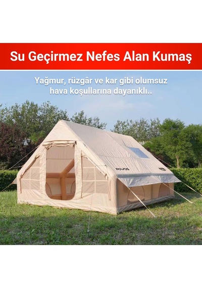 Tr Pikas Rovos 12 Kişilik Xxl Şişme Kamp Çadırı 4 Mevsim Büyük Aile Çadırı Su Geçirmez Oxford Kumaş Diğer