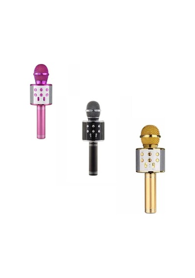 Ws-858 Karaoke Mikrofon Bluetooth, Usb, Hafıza Kartı Ve Aux Girişli Siyah & Siyah