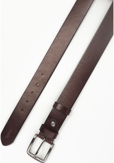 Fossil %100 Hakiki Deri 4 Cm Vegetal Spor Kemer Kahverengi Kahverengi