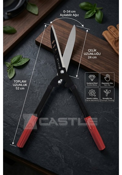 Cst-54x Çim Kesme Makası Budama Makası Çim Çit Kesme Dal Budama Testeresi 3 Lü Set