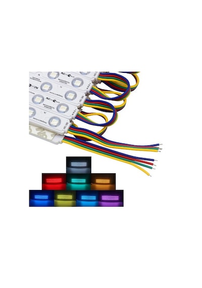 12 Volt 0.72 Watt 3'Lü Samsung RGB Mercekli Modül Led (10 Adet)