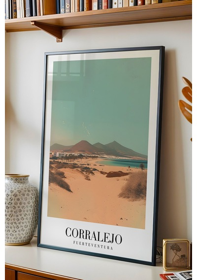 Corralejo Fuerteventura Spain Vintage Seyahat Posteri Çerçeveli Tablo - Premium Elit Duvar Dekoru Siyah Corralejo Fuerteventura Spain Vintage Seyahat Posteri Çerçeveli Tablo - Premium Elit Duvar Dekoru Siyah