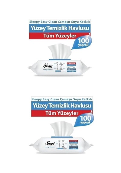 Sleepy Easy Clean Çamaşır Suyu Katkılı Yüzey Temizlik Havlusu 2x100 200 Yaprak Diğer