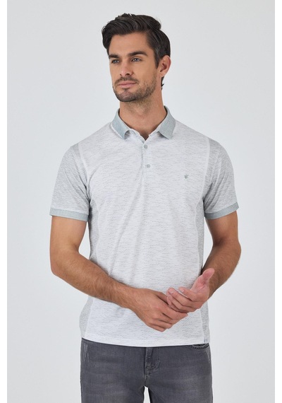 Kısa Kol Baskılı Pike Polo Yaka Cepsiz Slim Fit Tişört 1011250167 Su Yeşili
