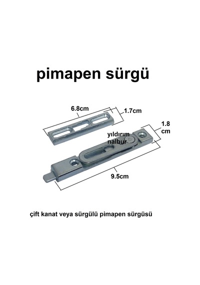 Çift Açılır Pimapen Pencere Sürgüsü Kanat Pencere Kilidi