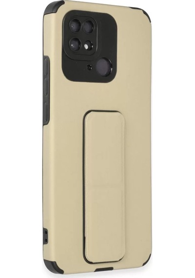 Newface Xiaomi Redmi 10c Kılıf Mega Standlı Silikon - Gold Altın