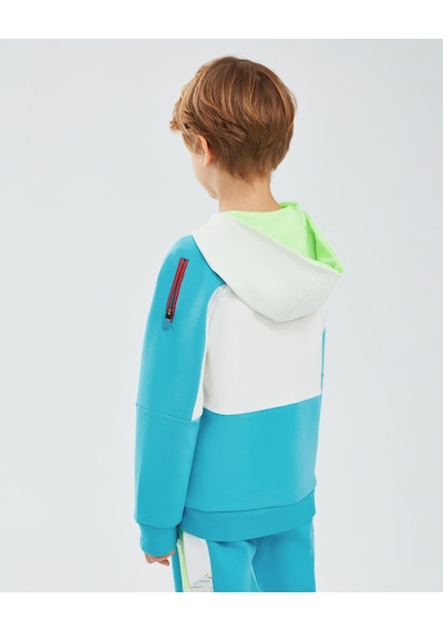 Skechers 2Xı-Lock B Full Zip Hoodie Sweatshirt Büyük Erkek Çocuk Kırık Beyaz Sweatshirt Sk241075-102