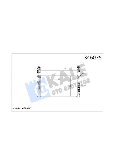 Kale 346075 Motor Su Radyatörü - Bmw 1 Seri 2010- 116 D / 118 D / 120 D Dizel Manuel Şanz. 7600511 - 17117600511