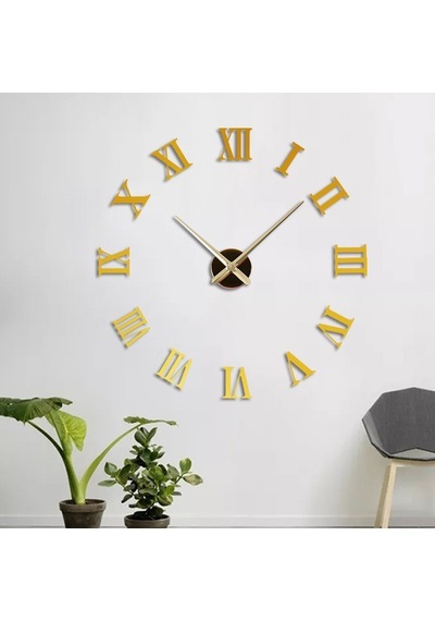 Büro Ev Ofis Hediyesi İçin 60-120cm Golden Roma Rakam Uygulama Duvar Saati Diğer