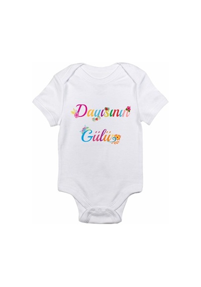 Babylimon Dayısının Gülü Baskılı Bebek Body Zıbın Beyaz - 132151548 Beyaz