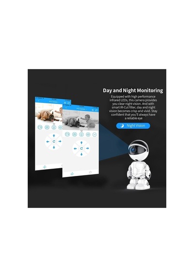 1080p Robot Görünümlü Bebek Bakıcı Wifi Ip Güvenlik Kamerası Kablosuz Gece Görüşlü